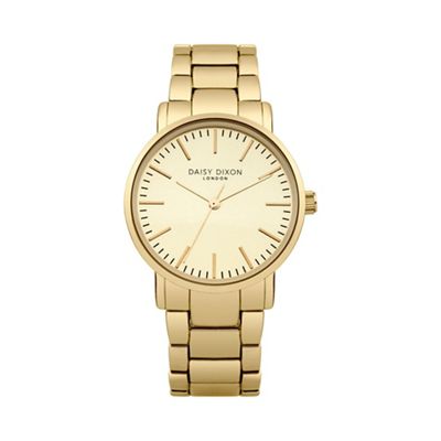 Ladies gold tone metal bracelet watch dd004gm
